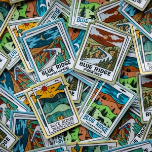 BLUE RIDGE PICTURE 4 Pack // Weatherproof Vinyl Stickers // Water ...