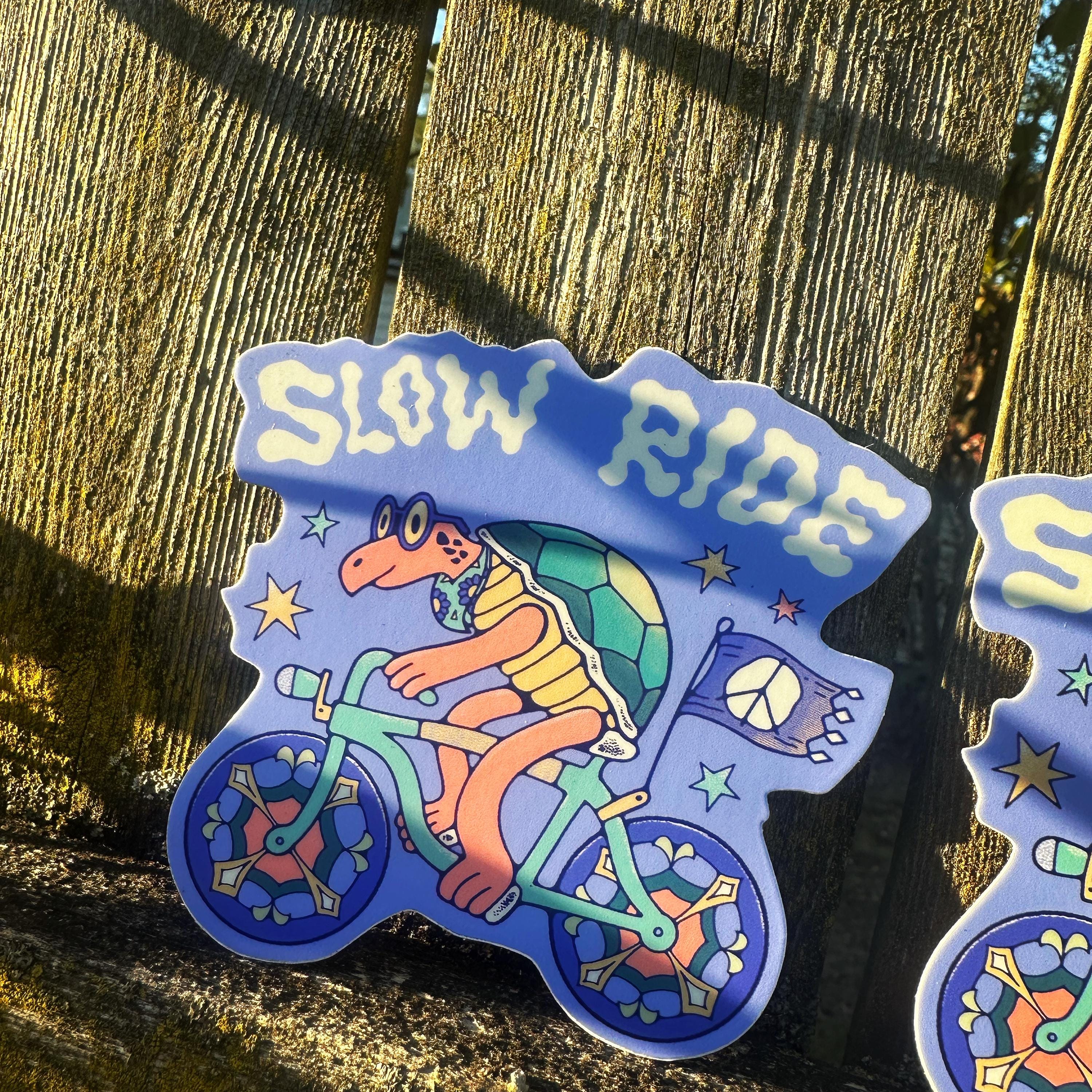 Slow Turtle Labels SLOW RIDE TURTLE // Weatherproof Vinyl Sticker // Water Bottle, Laptop ...