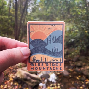 DAY RIDGE (The Sun Shines) // Weatherproof Vinyl Sticker // Blue Ridge Mountains // Water Bottle, Laptop, Notebook, iPad // NC Virginia - 3&quot;