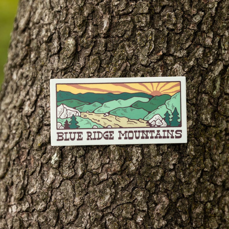 Timber Ridge Ski Sticker A BLUE RIDGE TRAIL // Weatherproof Vinyl Nature Sticker // Water Bottle ...