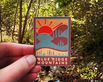 DAY RIDGE // Una pegatina de las montañas Blue Ridge // Vinilo impermeable / Carolina del Norte, Virginia