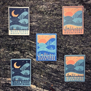DAY & NIGHT RIDGE // Weatherproof Vinyl Sticker Pack // Blue Ridge Mountains // Nature Gift