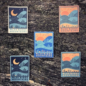 DAY & NIGHT RIDGE // Weatherproof Vinyl Sticker Pack // Blue Ridge Mountains //