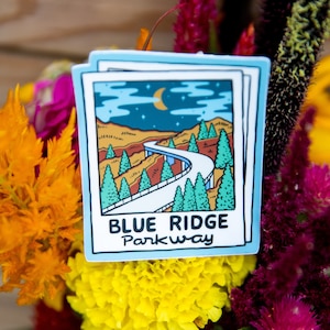A Parkway Night Picture // Weatherproof Vinyl // Blue Ridge Parkway Sticker // NC, VA