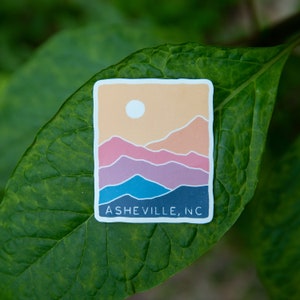 Range of Color (Asheville) // Weatherproof Vinyl Sticker // Mountains, Nature, Appalachia // Water Bottle, Notebook, Laptop, Car - 3"