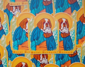 SAINT BERNARD // Weatherproof Vinyl Sticker // Water Bottle, Laptop, Notebook, Car, Phone - 3”