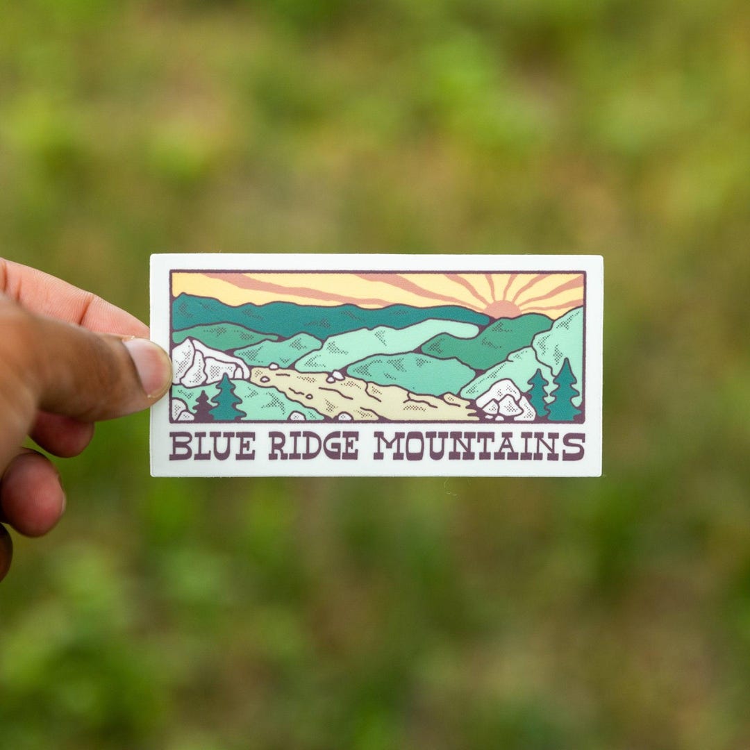 Next Ridge Stickers A BLUE RIDGE TRAIL // Weatherproof Vinyl Nature Sticker // Water Bottle ...