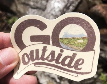GO OUTSIDE // Weatherproof Vinyl Nature Sticker