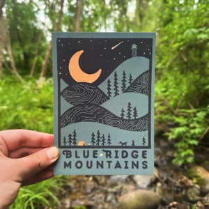 NIGHT RIDGE // Blue Ridge Mountains // Carte postale de 5 x 7 po. 16 PT