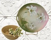 Antique 1920 39 s RS Reinhold Schlegelmilch Germany Handled Cake Plate Hand Painted Easter Lilies