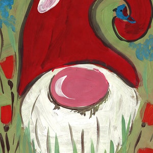 Digital Picture of the Red Dwarf, the Ukrainian Art, Instant Download Art, Dwarf Picture, Child Art Painting, Drawing by 7 year old Girl Eva