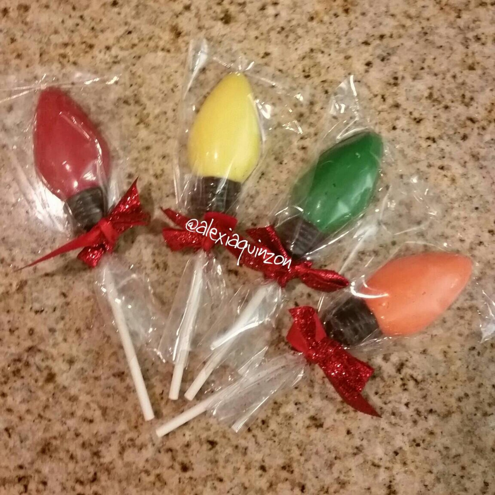Chocolate Christmas Lightbulb Lollipops Chocolate Christmas Lightbulb Lollipops