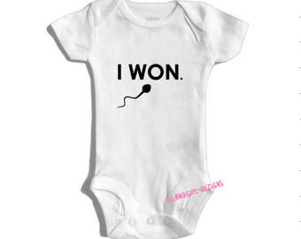 I Won Sperm bodysuit / onesie® outfit / creeper Baby-funny baby onesie