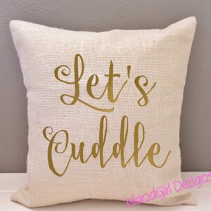 Pillow Cover - Let's Cuddle 16 x 16, present, housewarming gift, cushion cover, throw pillow, cushion, valentine, wedding