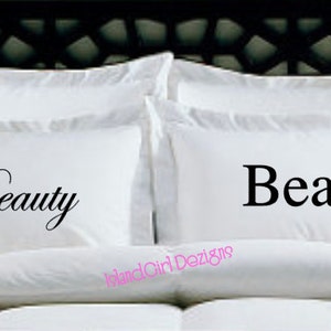 Beauty and the Beast Pillowcases Printed Pillow Case Wedding Engagement Marriage Valentines Couple Cotton Excellent Quality Wedding Pillows