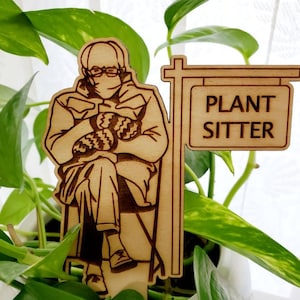 Bernie Sanders Mittens Plant Stake