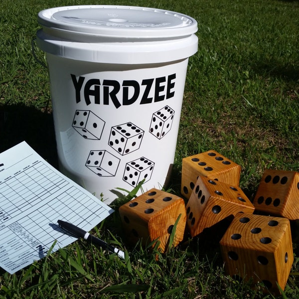 Géant Yardzee - Farkle - coin-coin - pelouse Yahtzee - Cour Yahtzee - Jeux en famille - cadeau fête des pères - pour papa - mariages - dés de cour extérieure