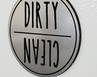 Clean Dirty Dishwasher Magnet, Engraved Magnet, Dishwasher Sign, Reversible Dishwasher Magnet, Kitchen Magnet, Kitchen Decor