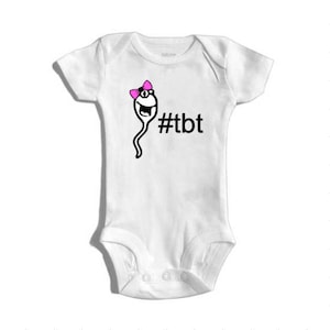 Throw Back Thursday Girl Sperm bodysuit / onesie® outfit-funny baby onesie creeper baby gift baby shower hashtag TBT cute baby gift