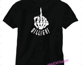 DILLIGAF Skeleton Finger Herren T-Shirt