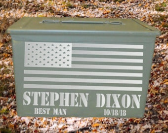 Boîte de munitions personnalisée/Groomsman Gift/Hunter Ammo Box/Gift for Dad/Fathers Day Gift/ammunition box/ammo box/50 Caliber Ammo Box Gravé