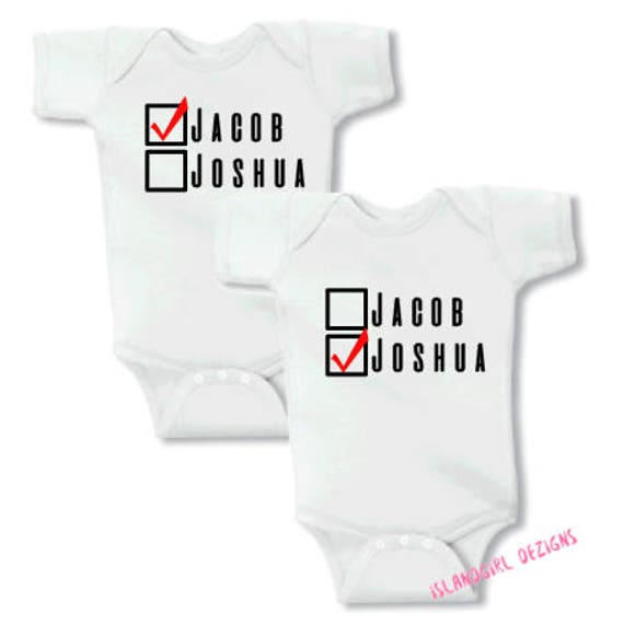 Tweeling namen van de Baby Romper onesie® /creeper outfit