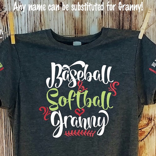 Baseball Softball Grandma Shirt With Custom Names Etsy