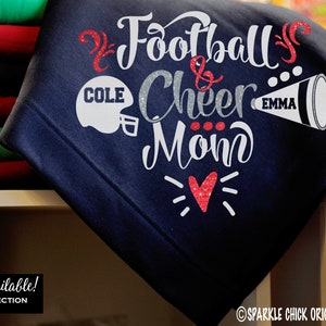 Football and Cheer Mom Blanket with Custom Names, Personalized Cheer and Football Mom Blanket
