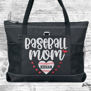 Personalized Baseball Mom Lightweight Tote, Custom Baseball Mom Tote, Baseball Mom Tote Bag, SHIPS FREE