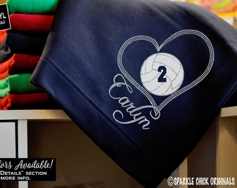 Heart On The Court - Personalized Custom Blanket - Gift For Sport Lovers, Sport Players