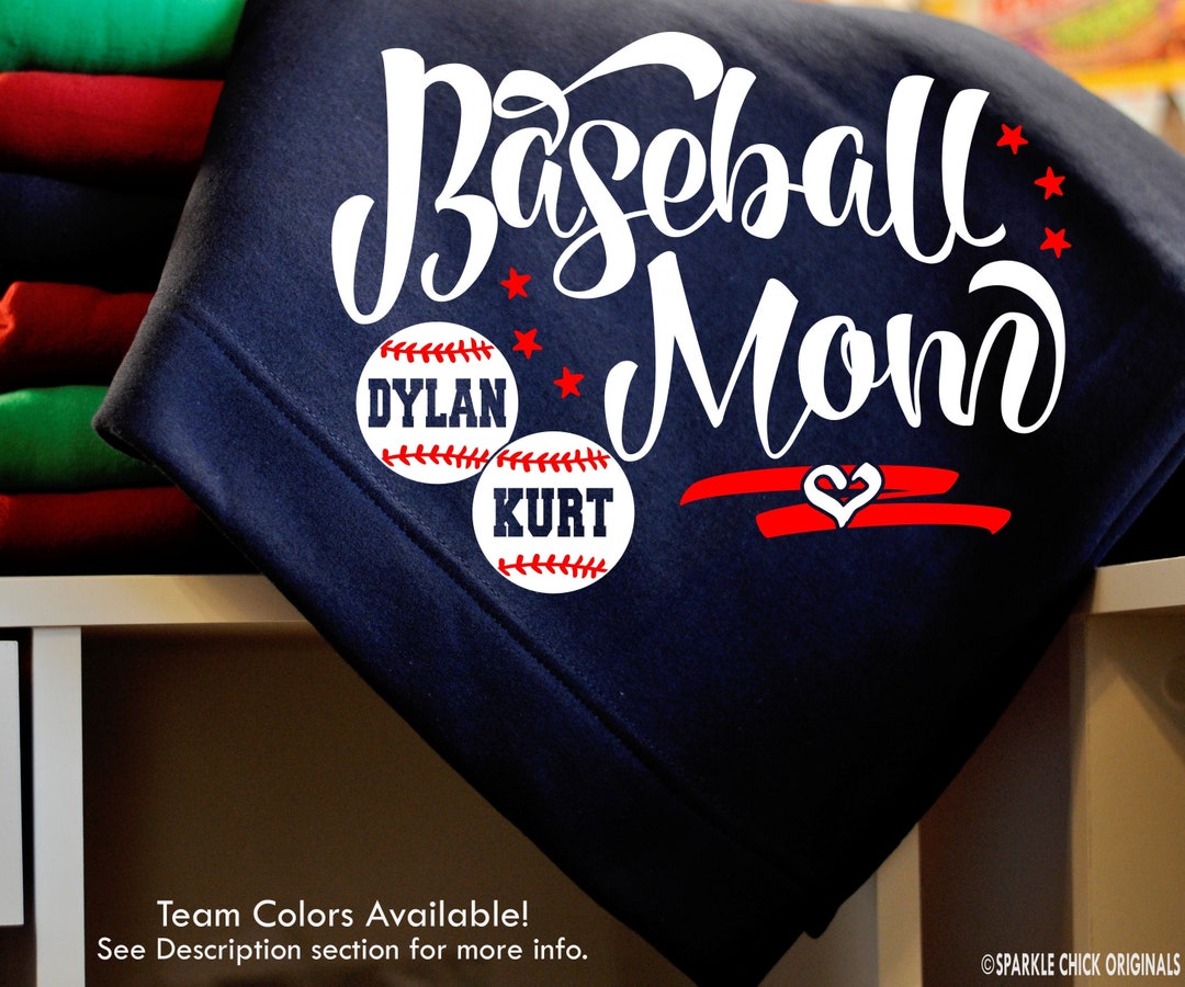 Personalized Baseball Mom Blanket With 2 Player Names, Baseball Blanket, You Pick the Accent