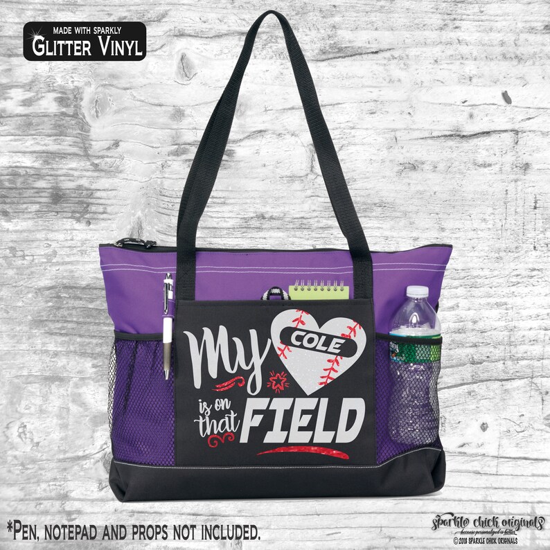 personalized baseball tote bag