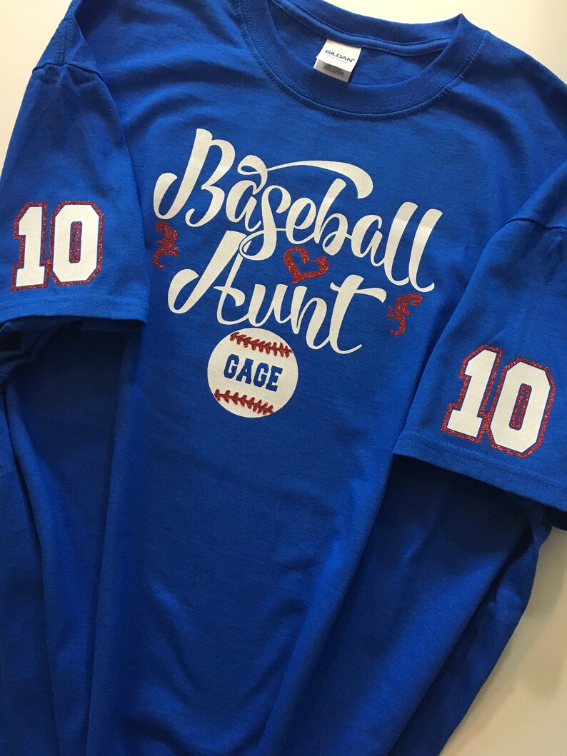 Baseball Aunt GLITTER or Matte VINYL Shirt Personalized | Etsy