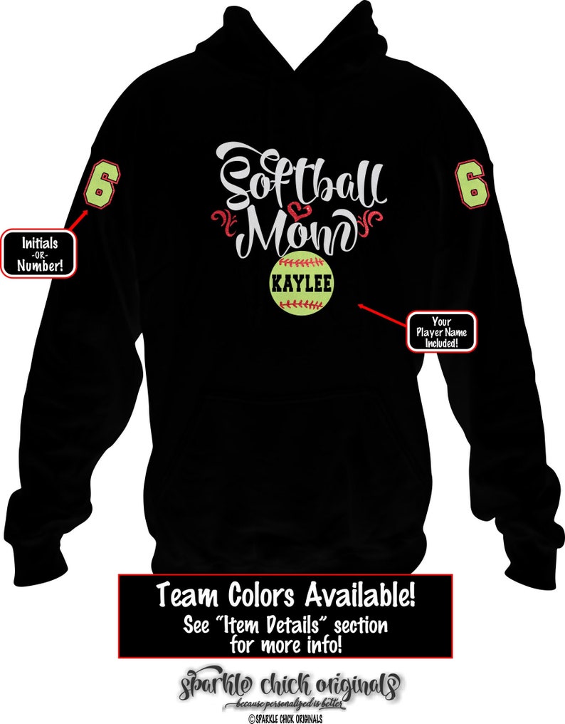 Custom Softball Mom Hoodie Softball Mom Hoodie Personalized Etsy