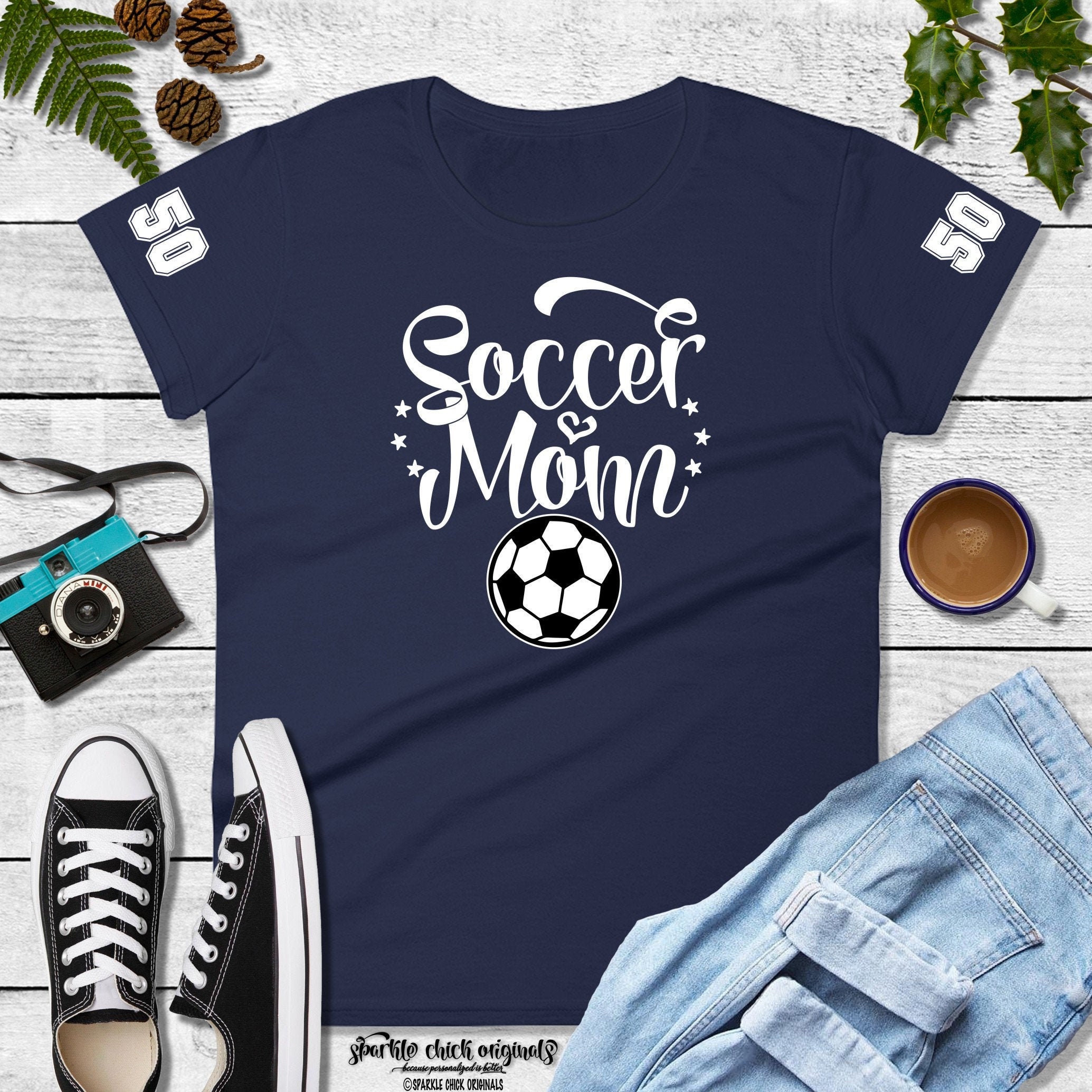 Custom Colors Available Personalized Soccer Mom Shirts Custom Soccer Mom Tee Soccer T-Shirt 5XL Sizes Small