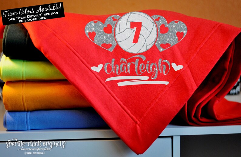 Volleyball Blanket Custom Volleyball Player Gift Heart Etsy