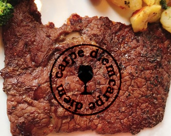 Custom Meat Branding Iron for Food, Personalized Branding Iron for Steak, Branding Iron Stamp, Wine Glass carpe diem TY-49
