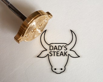 Hierro para marcar carne personalizado para alimentos, hierro para marcar personalizado, hierro para marcar personalizado para bistec, sello de hierro para marcar, bistec Cow Dad's TY-36