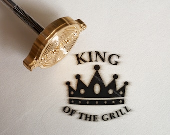 Hierro de marcar personalizado para alimentos, Rey de la parrilla, Hierro de marcar barbacoa personalizado, Hierro de marcar personalizado para bistec, Sello de hierro de marcar, TY-55