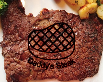 Hierro de marcar personalizado para bistec, hierro de marcar carne personalizado para alimentos, hierro de marcar personalizado, sello de hierro de marcar, Daddy's Steak TY-42