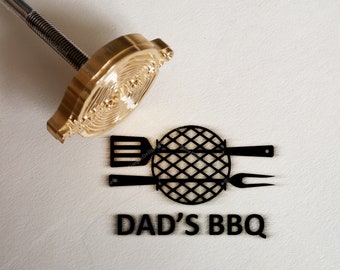 Hierro de marcar personalizado para asar a la parrilla, hierro de marcar carne personalizado para alimentos, regalo personalizado para el Día del Padre, sello de hierro de marcar, barbacoa de papá, TY-57