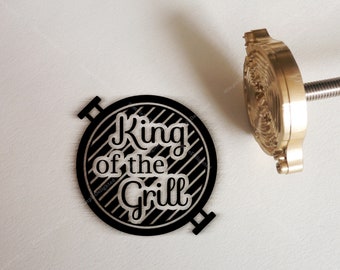 Custom Branding Iron for Food, King of the Grill, Custom BBQ Branding iron, Personalized Father's Day Gift, Branding Iron Stamp, TY-54