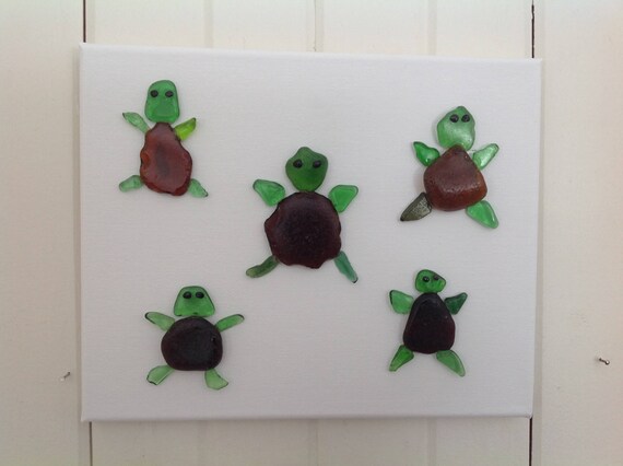 beach glass turtles sea