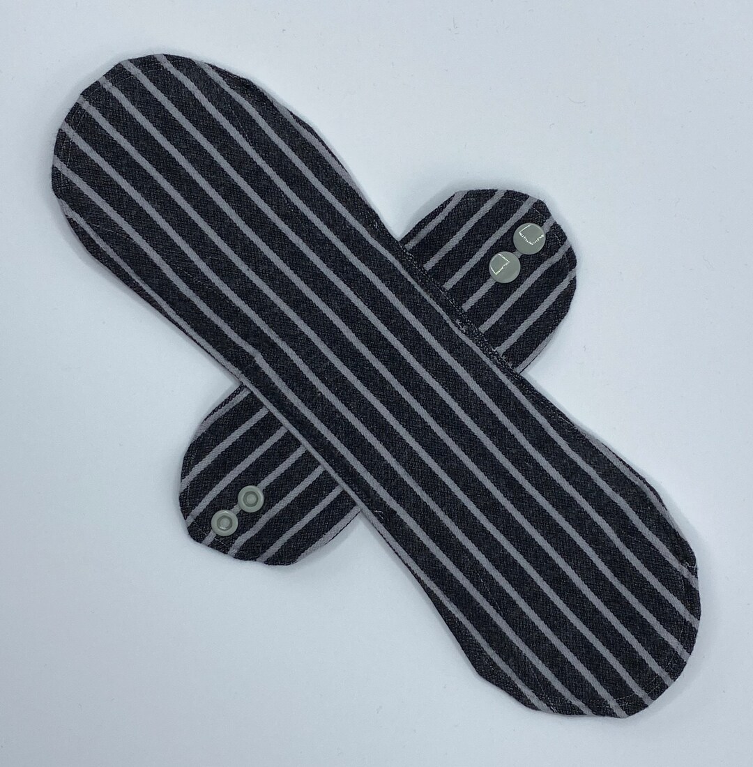 12 Single Layer Incontinence Pad Charcoal and Gray Stripe Etsy