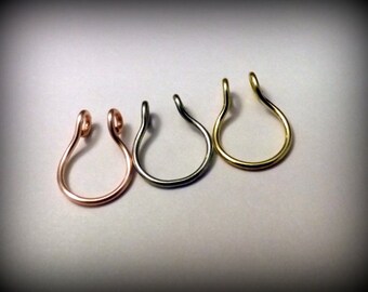 Set of *3* Fake Septum Rings Silver,Gold,and Rose Gold
