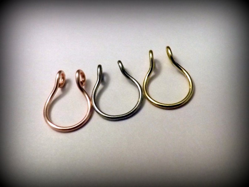 Set of *3* Fake Septum Rings Silver,Gold,and Rose Gold 