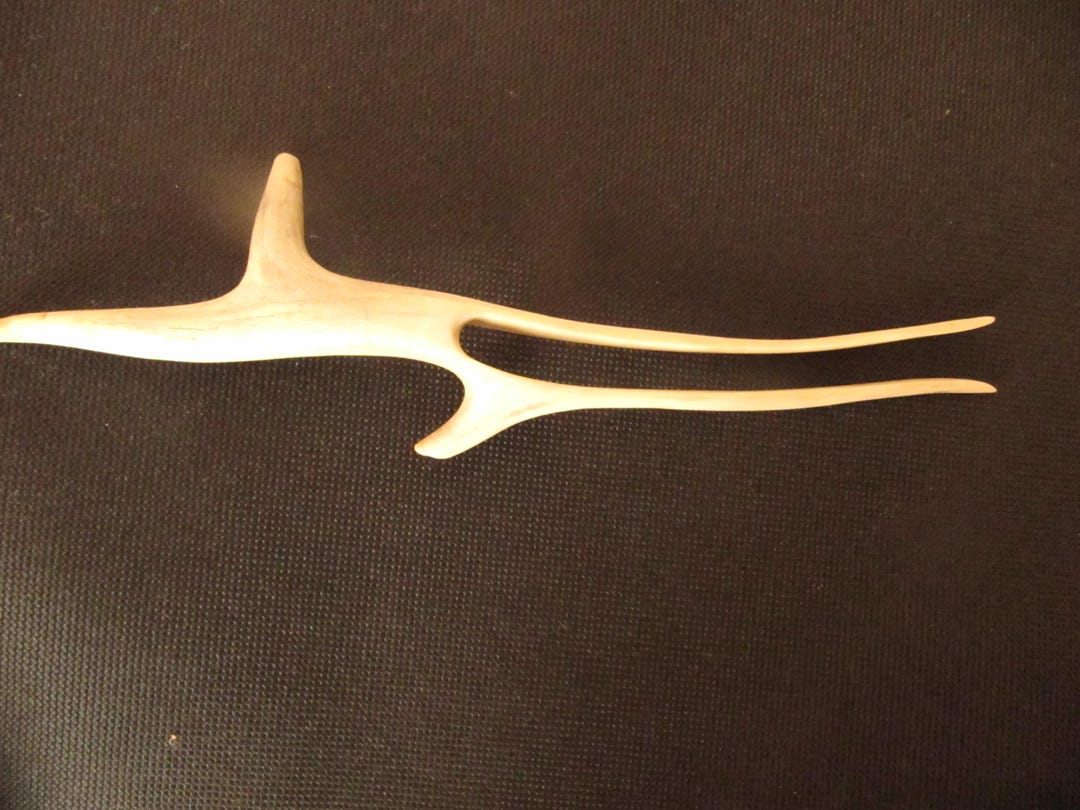 Combing Roe Antler Hair Fork.hair Fork. Antler Hair Stick. Roe Hair Fork. Native ...