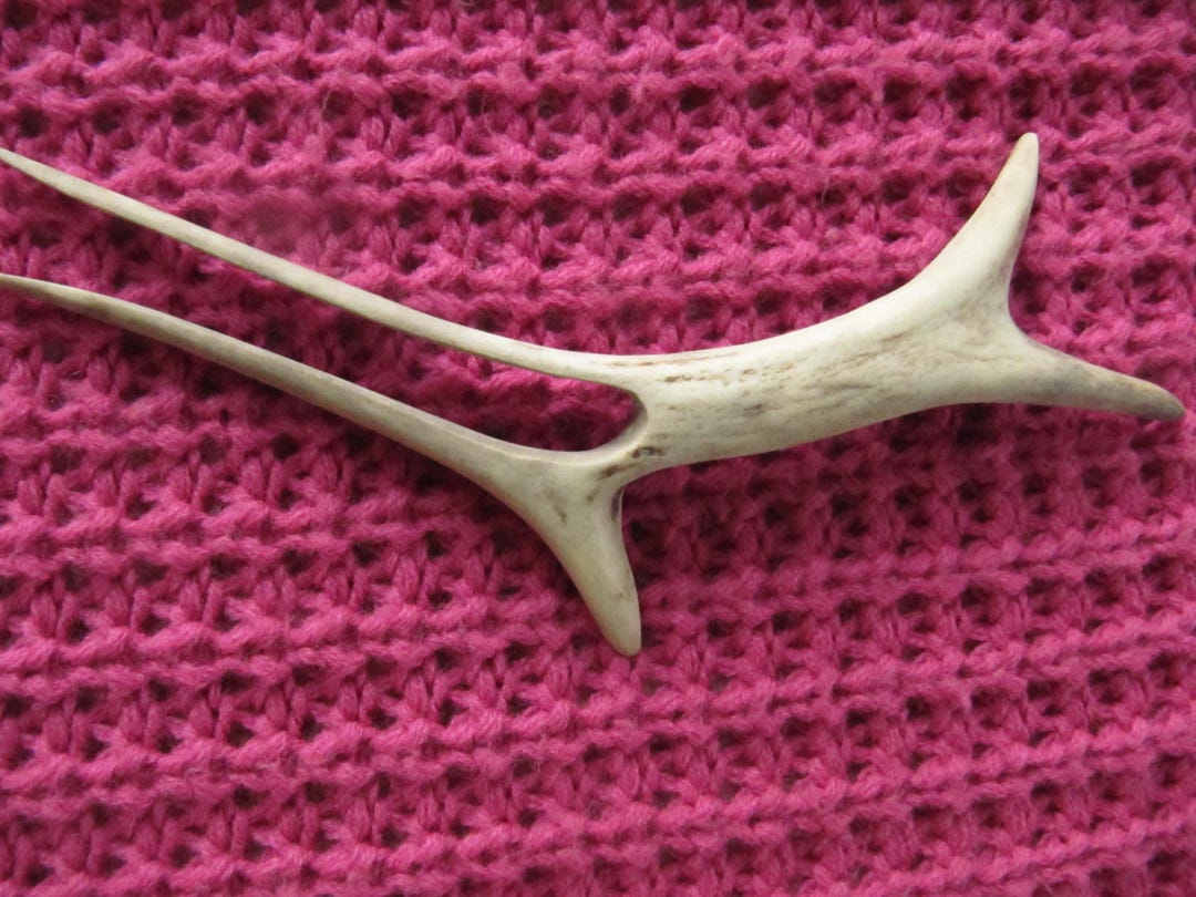 Combing Roe Antler Hair Fork.hair Fork. Antler Hair Stick. Roe Hair Fork. Native ...