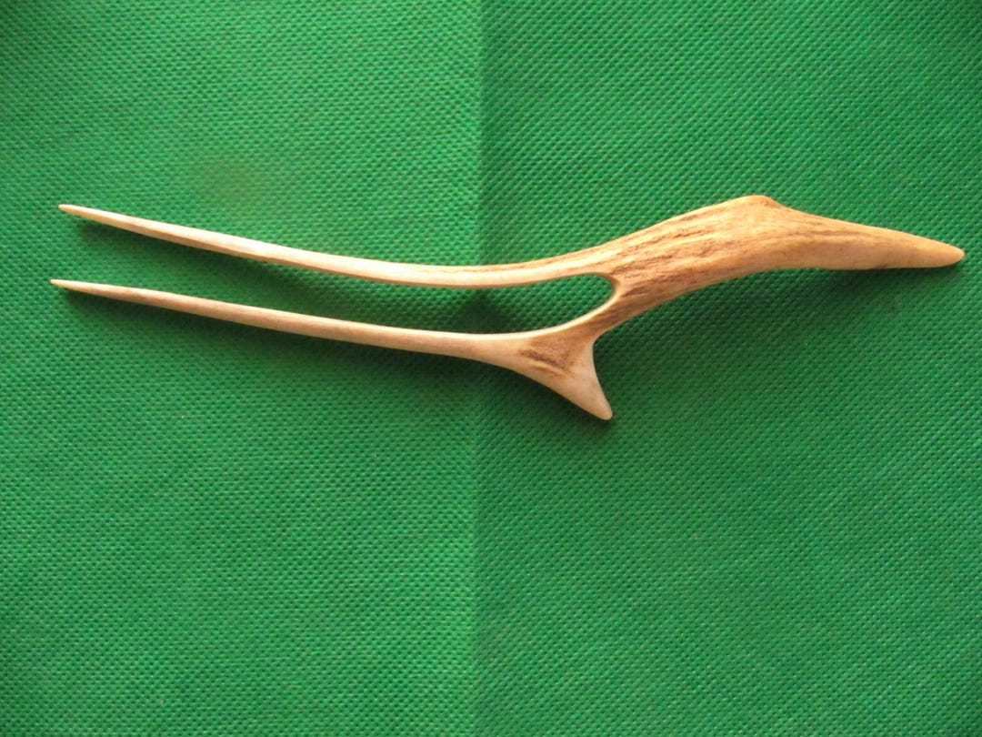 Combing Roe Antler Hair Fork.hair Fork. Antler Hair Stick. Roe Hair Fork. Native ...