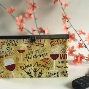 Cartera de mujer, Cartera de viaje de vinos, Cartera de mujer, Cartera delgada, Cartera plegable, Cartera para tarjetas de crédito, Regalo para ella - Vino